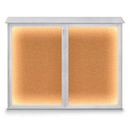 United Visual Products 24"x36" 1-Door Enclosed Outdoor Letterboard, Black Felt/Bronze Alum UV1160D-BRONZE-BLACK